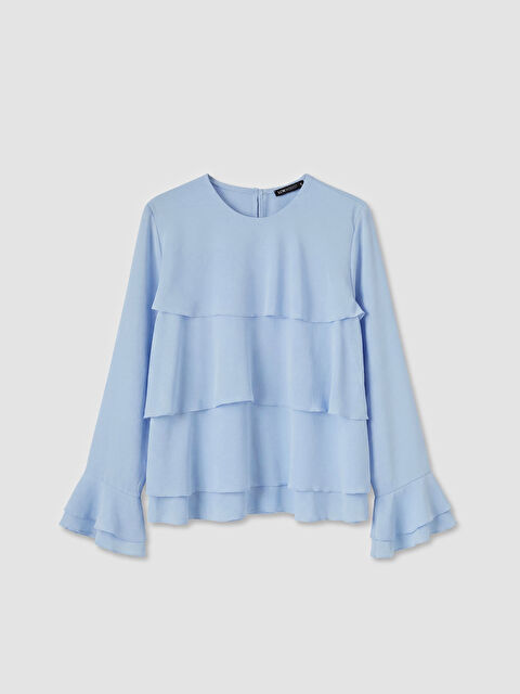 LCW Modest Bisiklet Yaka Fırfırlı Bluz