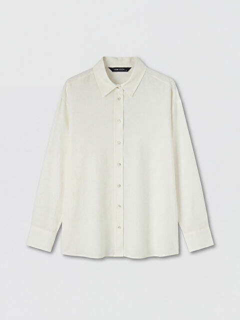 LCW Vision Keten Karışımlı Oversize Kadın Gömlek