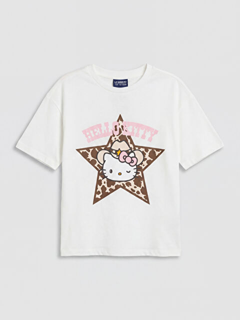 LCW Kids Bisiklet Yaka Hello Kitty Baskılı Kız Çocuk Tişört
