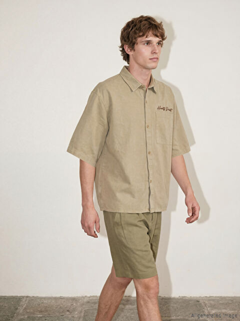 XSIDE Loose Fit Nakışlı Erkek Gömlek