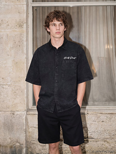 XSIDE Loose Fit Nakışlı Erkek Gömlek