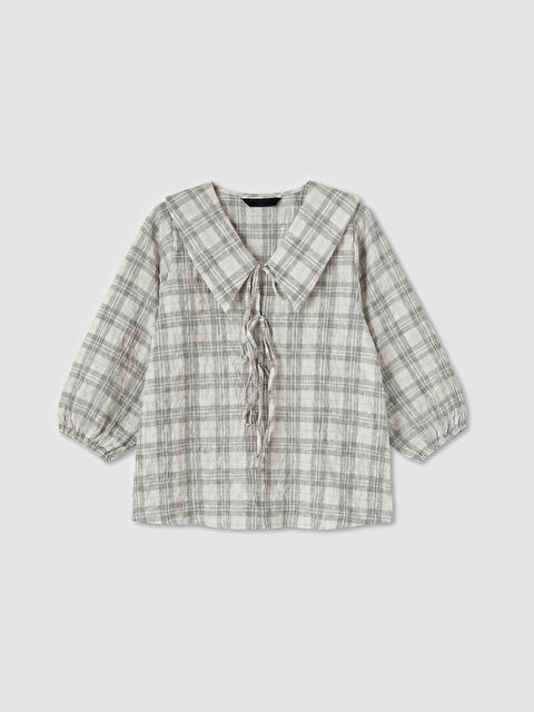 LCWAIKIKI Classic Bebe Yaka Ekose Bluz