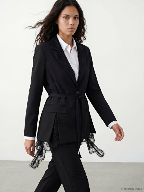 LCW Modest Dantel Detaylı Kadın Blazer Ceket