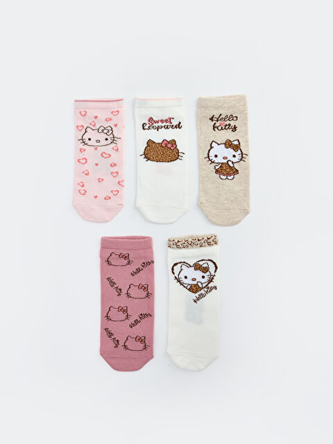 LCW Kids Hello Kitty Baskılı Kız Çocuk Patik Çorap 5'li