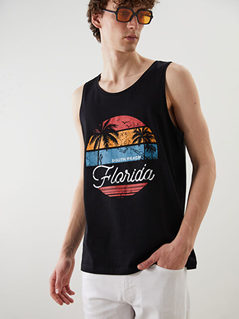 XSIDE Florida Baskılı Erkek Kolsuz Tişört - S60081Z8-CVL