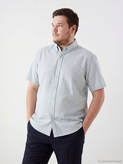 SOUTHBLUE Regular Fit Keten Karışımlı Erkek Gömlek