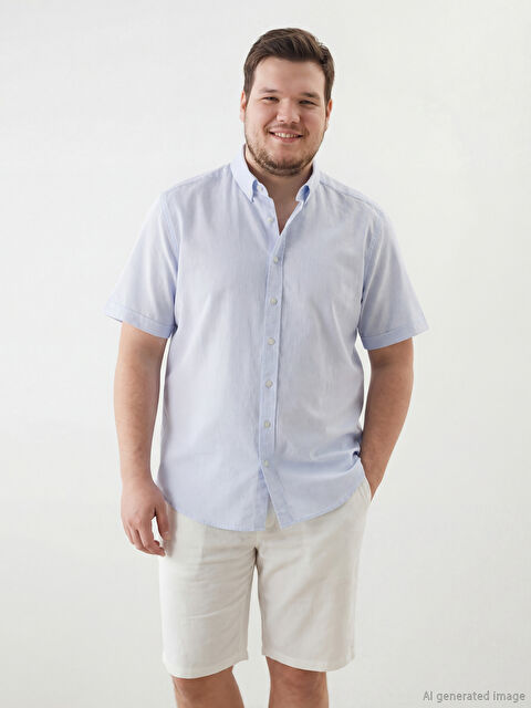 SOUTHBLUE Regular Fit Keten Karışımlı Erkek Gömlek
