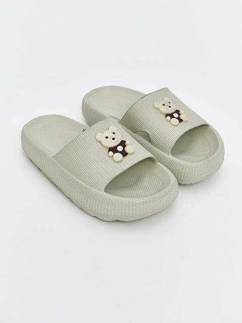 LCW STEPS Ayı Baskılı Kız Çocuk Terlik - S60157Z4-DP8