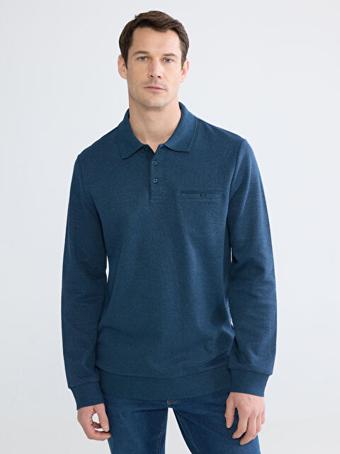 LCWAIKIKI Classic Polo Neck Men's Sweatshirt - S60349Z8-DWP