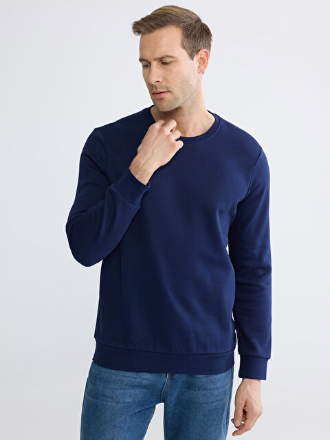 LCWAIKIKI Classic Bisiklet Yaka Erkek Kalın Sweatshirt - S60351Z8-K7T