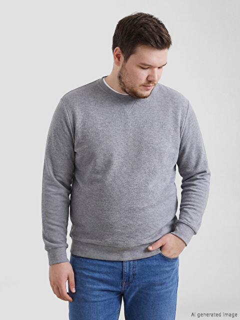 LCWAIKIKI Classic Bisiklet Yaka Erkek Sweatshirt - S60352Z8-F2T