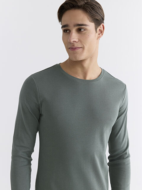 LCWAIKIKI Classic Bisiklet Yaka Uzun Kollu Erkek Tişört - S60359Z8-H9D