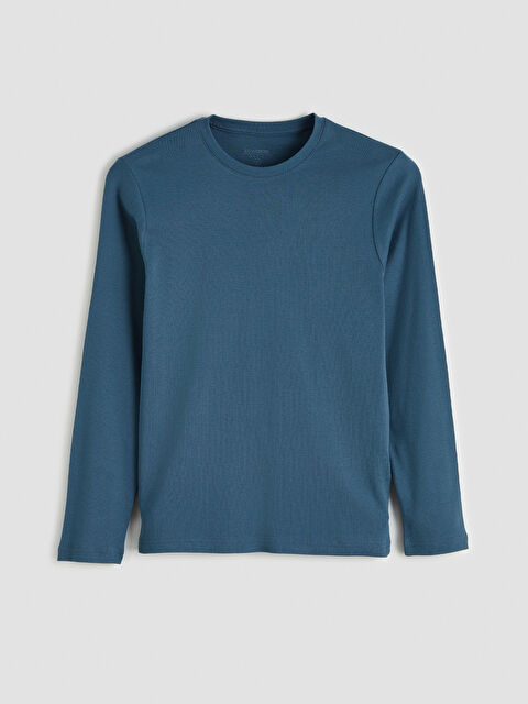 LCWAIKIKI Classic Bisiklet Yaka Uzun Kollu Erkek Tişört - S60359Z8-PJG