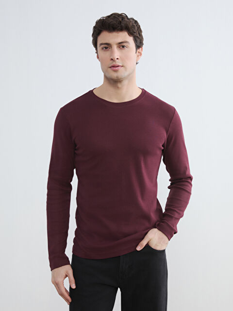 LCWAIKIKI Classic Bisiklet Yaka Uzun Kollu Erkek Tişört - S60359Z8-SPK