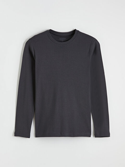 LCWAIKIKI Classic Bisiklet Yaka Uzun Kollu Erkek Tişört - S60359Z8-YKZ