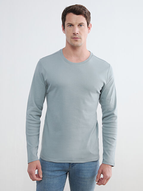 LCWAIKIKI Classic Мъжка тениска с кръгло деколте и дълъг ръкав - S60359Z8-ZPU