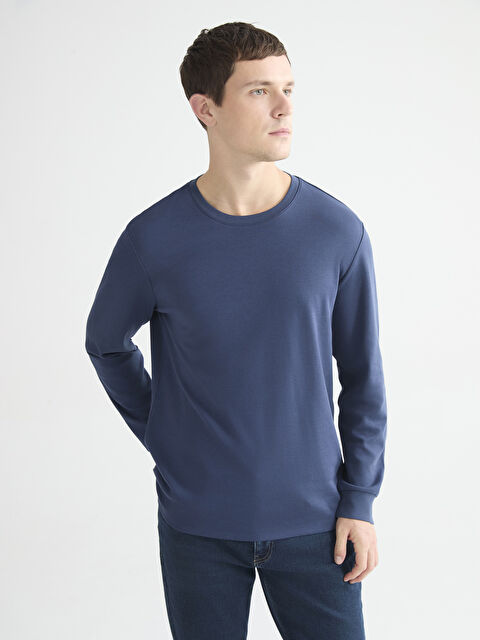 LC WAIKIKI Мужская футболка с длинным рукавом и круглым вырезом - S60360Z8-ZQM