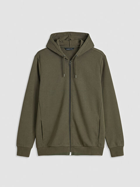 LCWAIKIKI Basic Kapüşonlu Erkek Fermuarlı Sweatshirt - S60369Z8-ZC6