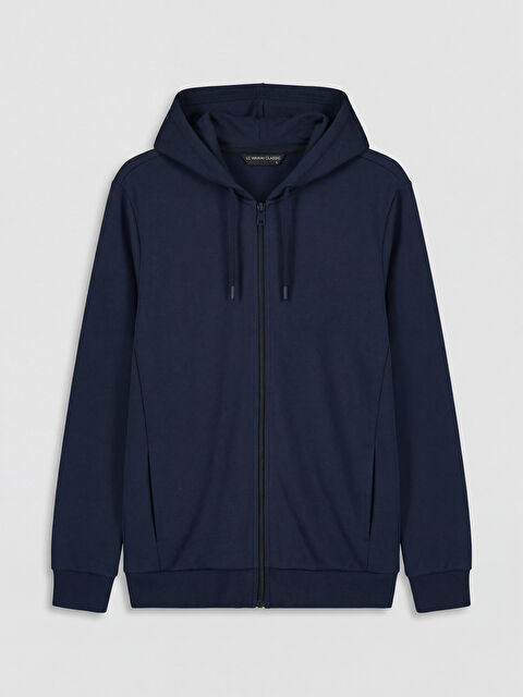 LCWAIKIKI Basic Kapüşonlu Erkek Fermuarlı Sweatshirt