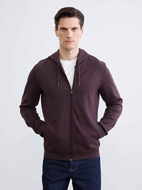 LCWAIKIKI Basic Kapüşonlu Erkek Fermuarlı Sweatshirt - S60369Z8-ZPR