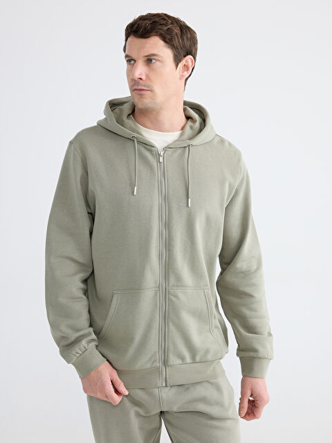 LCWAIKIKI Classic Men's Hooded Zip-Up Sweatshirt - S60378Z8-8TS