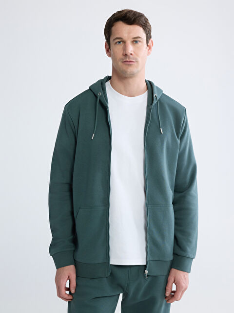 LCWAIKIKI Classic Muški dukserica sa kapuljačom i rajsferšlusom - S60378Z8-QVA