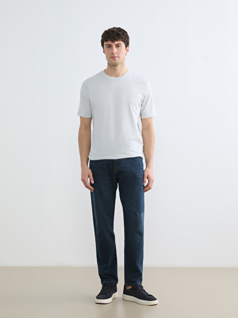 LCWAIKIKI Classic Bisiklet Yaka Penye Erkek Tişört - S60418Z8-18Y