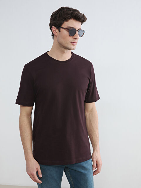 LCWAIKIKI Classic Bisiklet Yaka Penye Erkek Tişört - S60418Z8-2BV