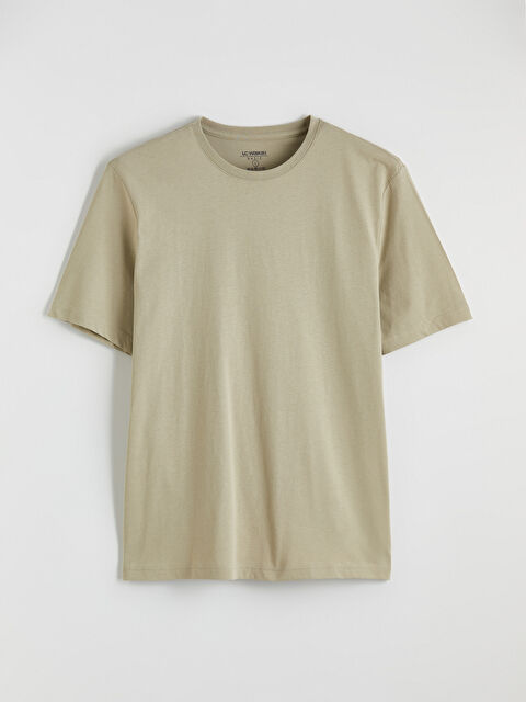 LCWAIKIKI Classic Bisiklet Yaka Penye Erkek Tişört - S60418Z8-99W