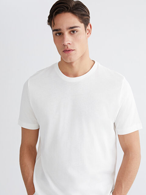 LCWAIKIKI Classic Мужчины экрю Футболка - S60418Z8-EEW