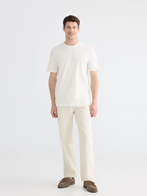 LCWAIKIKI Classic Bisiklet Yaka Penye Erkek Tişört - S60418Z8-FES