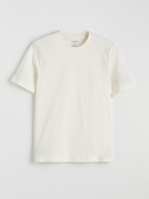 LCWAIKIKI Classic Bisiklet Yaka Penye Erkek Tişört - S60418Z8-FES