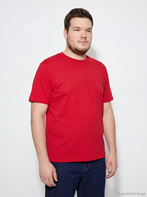 LCWAIKIKI Classic Bisiklet Yaka Penye Erkek Tişört - S60418Z8-HJY