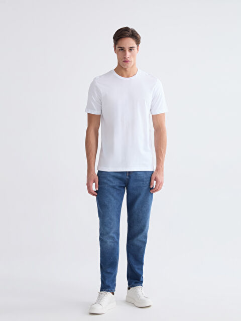 LCWAIKIKI Classic Bisiklet Yaka Penye Erkek Tişört - S60418Z8-Q6K