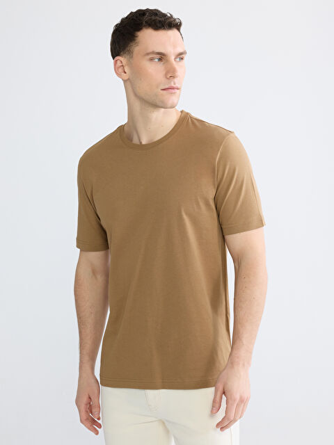 LCWAIKIKI Classic Bisiklet Yaka Penye Erkek Tişört - S60418Z8-SFE