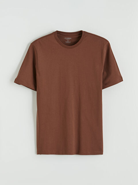 LCWAIKIKI Classic Bisiklet Yaka Penye Erkek Tişört - S60418Z8-Z4G