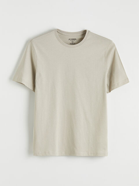 LCWAIKIKI Classic Bisiklet Yaka Penye Erkek Tişört - S60418Z8-ZM2