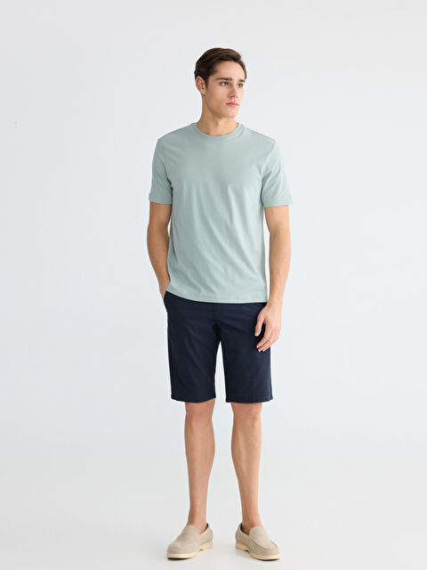 LCWAIKIKI Classic Bisiklet Yaka Penye Erkek Tişört - S60418Z8-ZM8