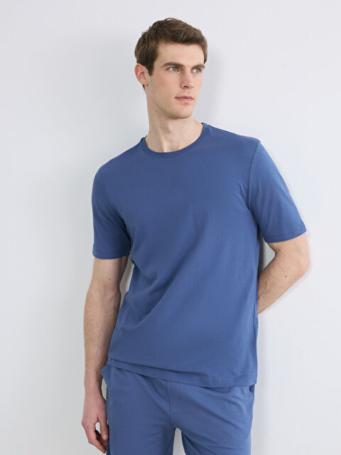 LCWAIKIKI Classic Bisiklet Yaka Penye Erkek Tişört - S60418Z8-SXK