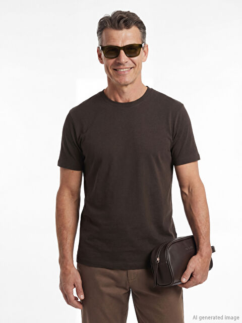 LCWAIKIKI Classic Bisiklet Yaka Erkek Penye Tişört - S60418Z8-YKY