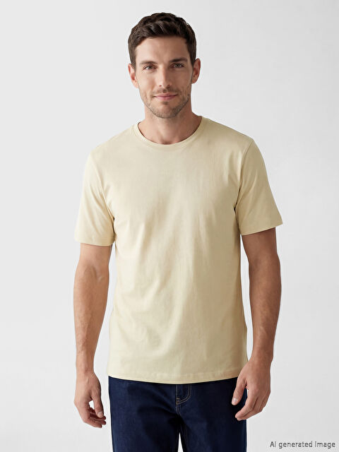 LCWAIKIKI Classic Bisiklet Yaka Penye Erkek Tişört - S60418Z8-ZU9