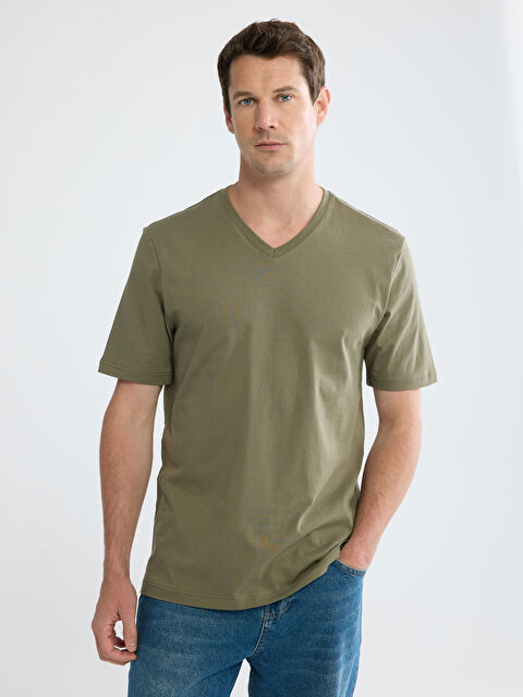 LCWAIKIKI Classic V Yaka Penye Erkek Tişört - S60419Z8-2AH