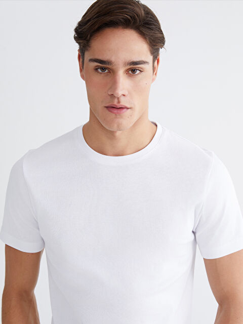 LCWAIKIKI Classic Bisiklet Yaka Penye Erkek Tişört - S60420Z8-Q6K