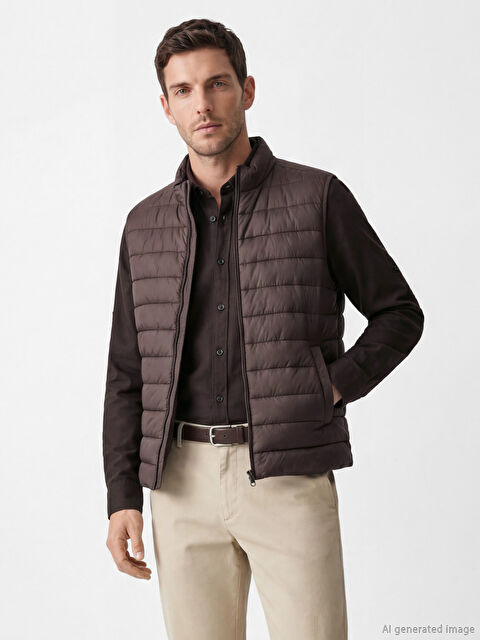 LCWAIKIKI Classic Standart Kalıp Dik Yaka Erkek Şişme Yelek - S60424Z8-HNM