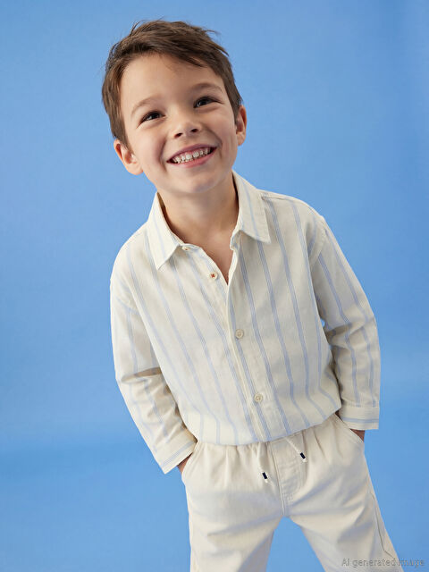 LCW Kids Dečija košulja sa dugim rukavima i prugama - S60491Z1-LFC