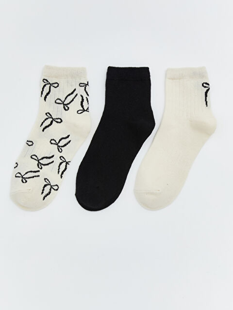 LCW DREAM Printed Women's Ankle Socks 3-packs - S60562Z8-FDP