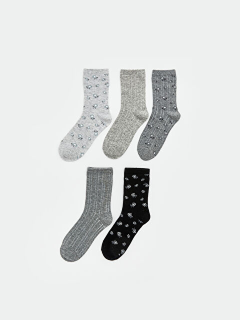 LCW DREAM Çiçekli Kadın Soket Çorap 5'li - S60570Z8-LAK