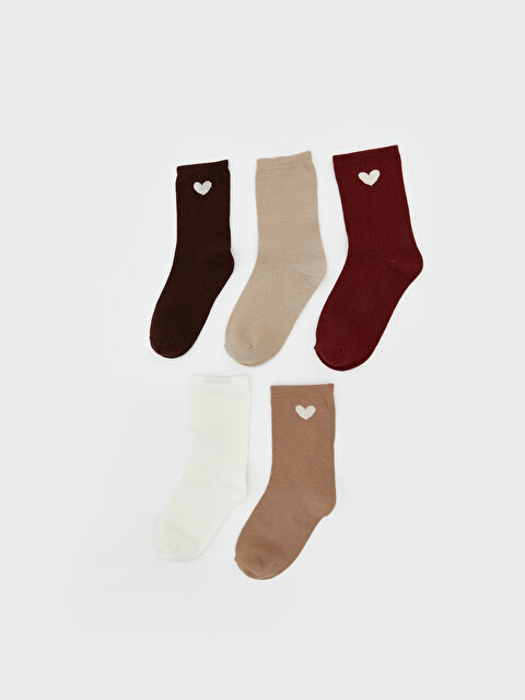 LCW DREAM Kalp Baskılı Kadın Soket Çorap 5'li - S60600Z8-JR3