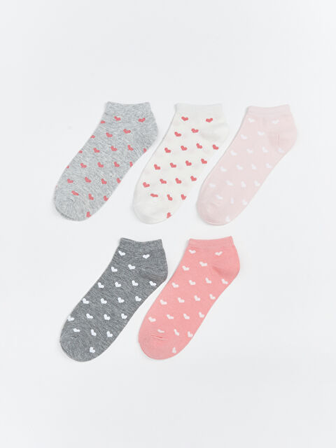 LCW DREAM Kalp Desenli Kadın Patik Çorap 5'li - S60623Z8-LAL