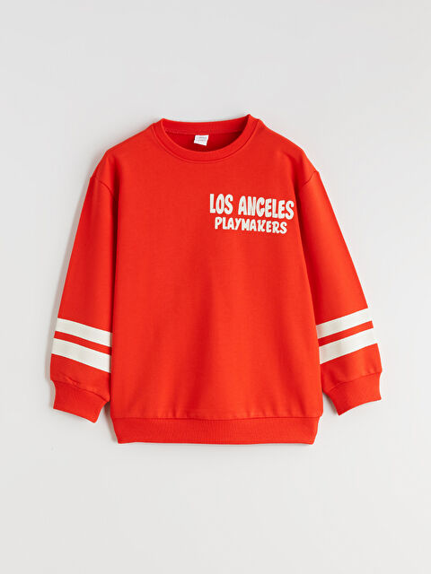 LCW Kids Los Angeles Baskılı Erkek Çocuk Sweatshirt - S60677Z1-HBH